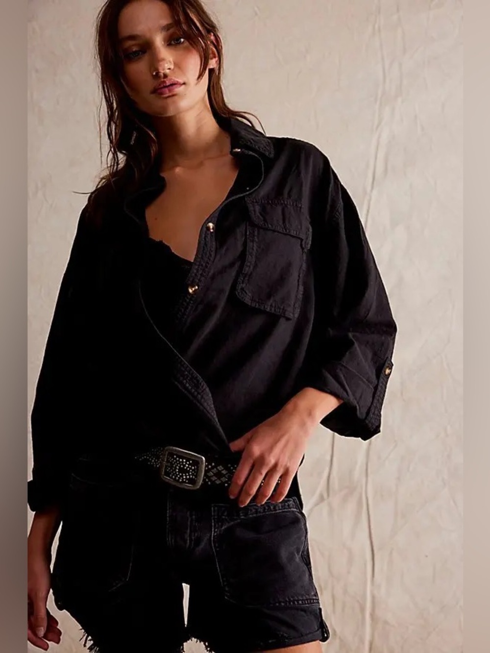 We The Free Made For Sun Linen Shirt oversized button up